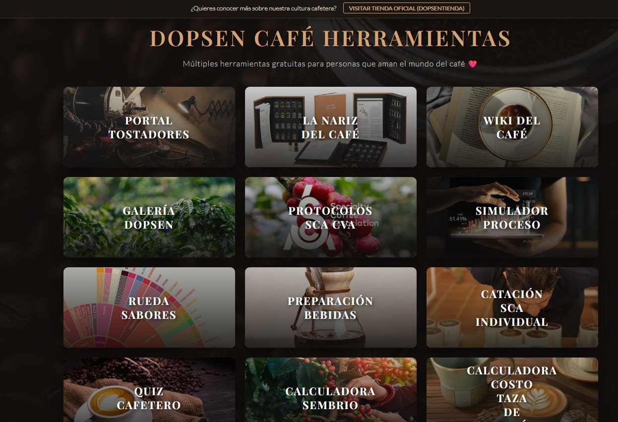 Herramientas y software de Dopsen Café